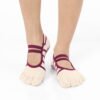 Burgundy Beige Grip Socks – Thumb Toe 4 | Thumb Toe