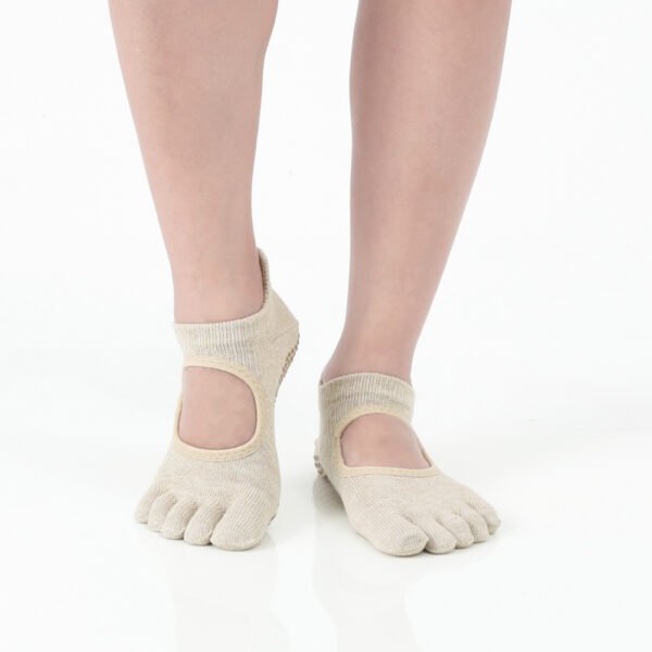 Oat White Beige Lime Grip Socks – Thumb Toe 4 | Thumb Toe