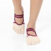 Burgundy Beige Grip Socks – Thumb Toe 3 | Thumb Toe