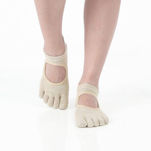 Thumb Toe white lime beige oat original Pilates Grip Socks