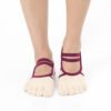 Burgundy Beige Grip Socks – Thumb Toe 5 | Thumb Toe