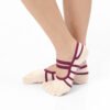 Burgundy Beige Grip Socks – Thumb Toe 7 | Thumb Toe