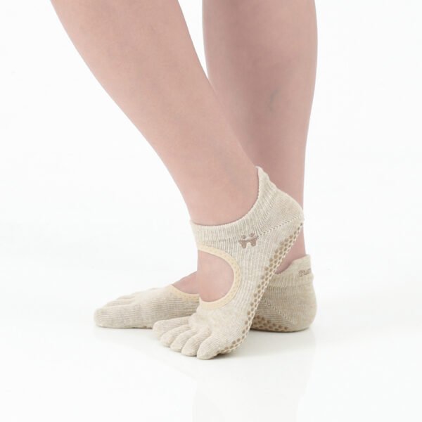 Oat White Beige Lime Grip Socks – Thumb Toe 7 | Thumb Toe