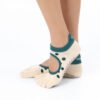 Dotty Beige Green Grip Socks – Thumb Toe 7 | Thumb Toe