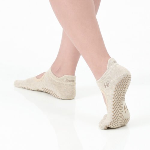 Oat White Beige Lime Grip Socks – Thumb Toe | Thumb Toe