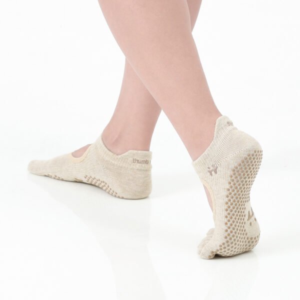 Oat White Beige Lime Grip Socks – Thumb Toe | Thumb Toe