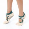 Dotty Beige Green Grip Socks – Thumb Toe 8 | Thumb Toe