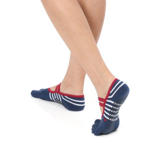 Thumb Toe Purple Strap Pilates Grip Socks